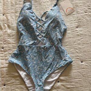 Dippin' Daisy's Light Blue Floral Swimsuit